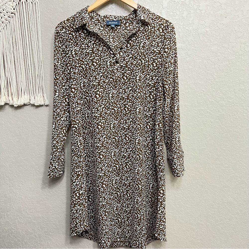 Modcloth women sz XS Leopard Print Lightweight Shirt Dress